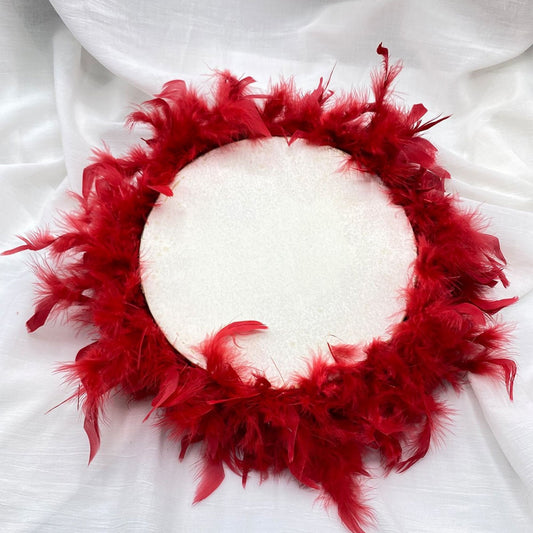 Ahşap Tüy Süslemeli Kına Tefi