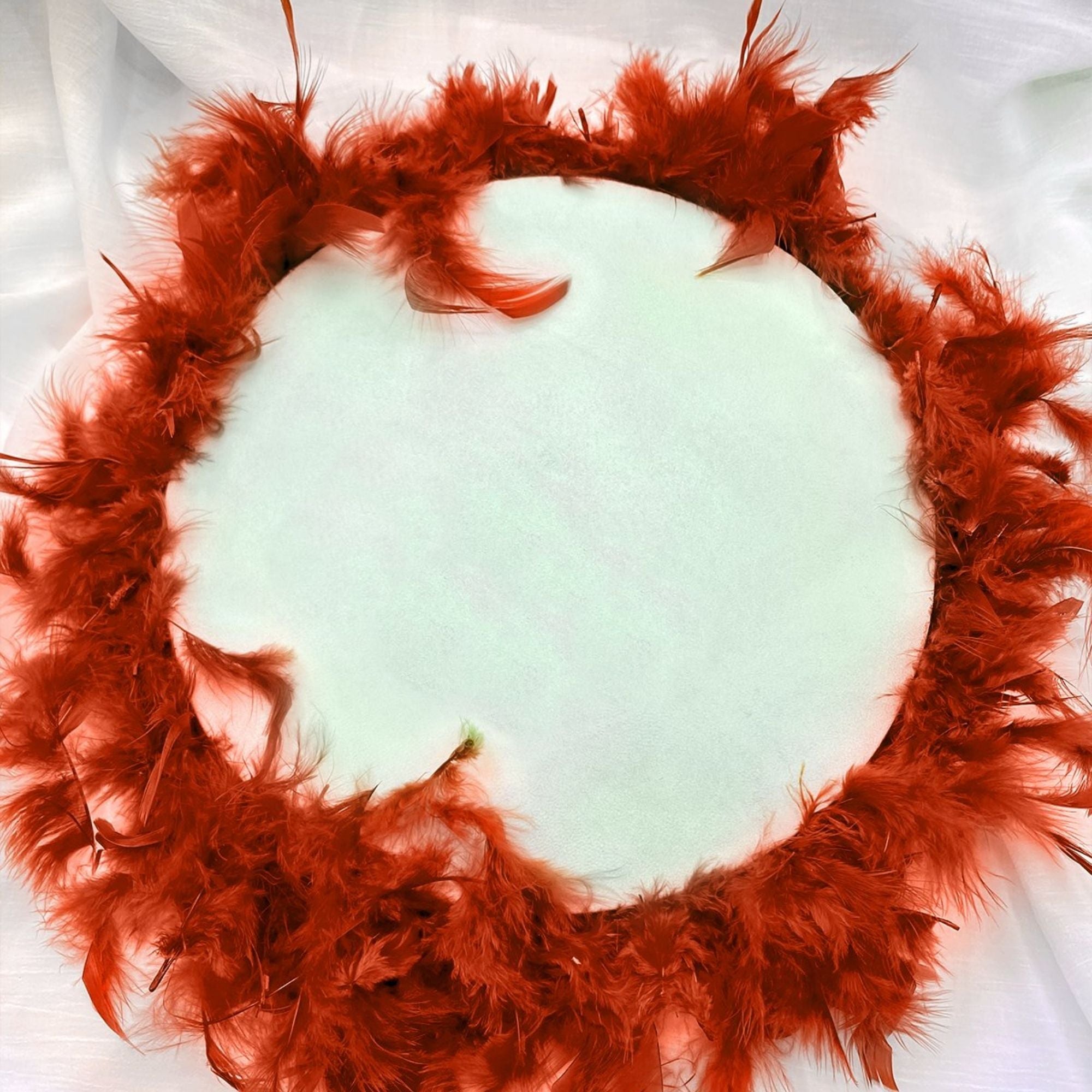 Ahşap Tüy Süslemeli Kına Tefi